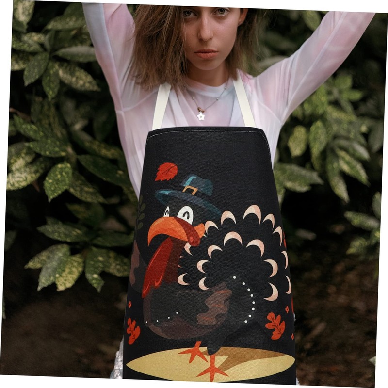 SHOWERORO 1pc Thanksgiving Theme Cooking Apron Apron for Bbq Grilling