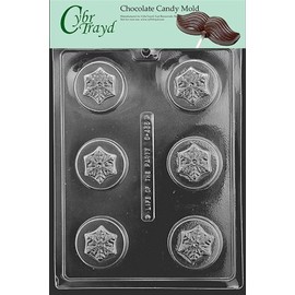 Cybrtrayd Life of the Party C455 Snowflake Cookie Chocolate Candy Mold in Sealed Protective Poly Bag Imprinted with Copyrighted Cybrtrayd Molding Instructions