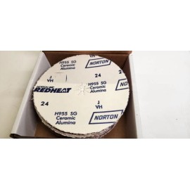 NORTON RED HEAT SAND PAPER SIZE 7 X 7/8 5/16 GRIT 24 40 80 NEW PER BOX 25 DISC's - 7 X 5/16 24 GRIT