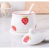 Mathew Hand-painted Strawberry Ceramic Seasoning Jar Condiment Pot Sugar Bowl