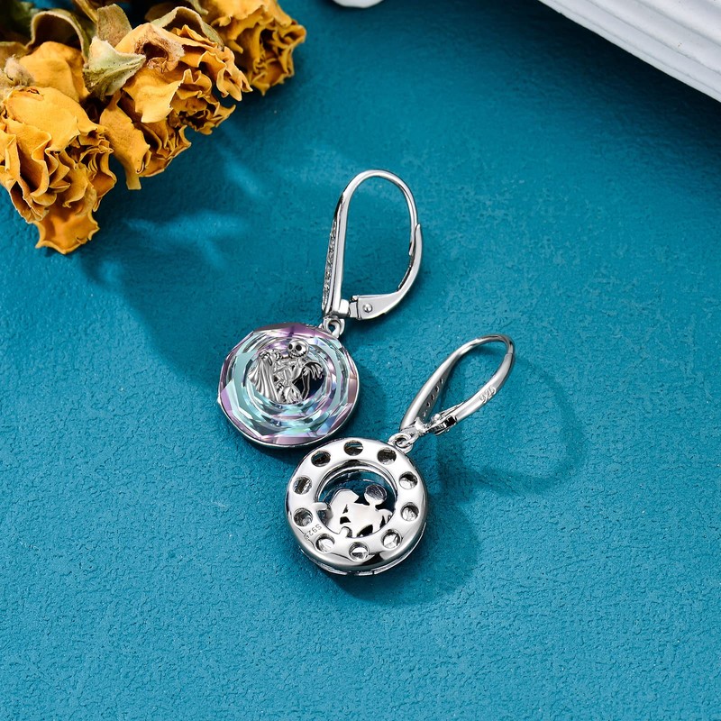 LILALO Nightmare Earring Jack Skellington Earrings Sterling Silver Crystal Jack