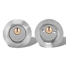 Double Cylinder Lockset, Double Cylinder Lock, Keyed Deadbolt on Both Sides with Adjustable Two Way for Enhanced Front Door Security (Stainless Steel)