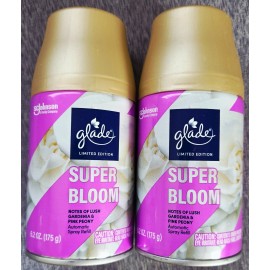 6 Glade Super Bloom Automatic Spray Refill Air Freshener Pink Peony Gardenia
