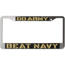 GO ARMY BEAT NAVY USA MADE CHROME LICENSE PLATE FRAME