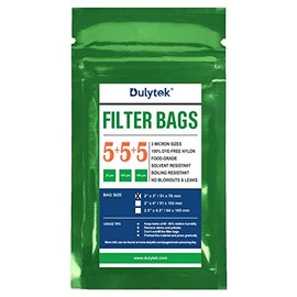 Dulytek Premium Nylon Filter Bags, 2" x 3", Trial Mixed Mesh Sizes - 25, 100, 160 Microns - 15 Pcs, 5 Bags Each Size, Double-Stitching, Zero Blowouts