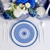 EI 60pcs Blue Plastic Plates Disposable Blue and White Floral