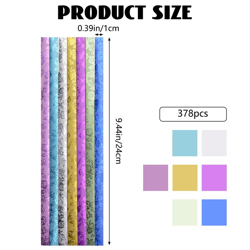 URROMA Star Origami Paper, 378pcs Rose Origami Lucky Star Paper