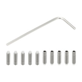 PATIKIL M3 x 12 mm Nylon Tip Threaded Screw, 10 Pieces, 304 Stainless Steel Metric Hex Head Screw with Hex Socket Drive and L Key