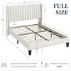 Yaheetech Full Size Bed Frame, Upholstered Platform Bed with Wing