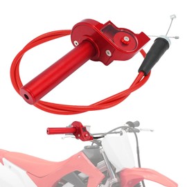 IUVWISN 7/8" 22mm Quick Twister Throttle Assembly + Throttle Cable CNC Univerdal for CRF50 CRF110 CRF125F CRF250F CT200U CT200U-EX BT200X XR 70 SSR 125 110 50 Dirt Pit Bike Mini Bike Red