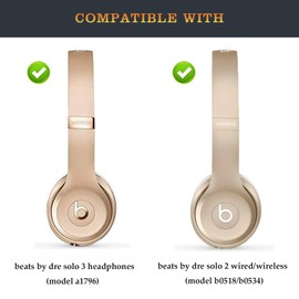 Solo 3 Headband as Same as The OEM Solo 2 Arch Band Accessories Parts Replacement for Beats by Dr Dre Solo 3 Wireless/A1796 and Solo 2 Wired/Wireless (B0518/B0534) Headphones (Gold)
