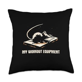 My Workout Equipment - Funny Sarcastic Mouse Trap Humor Throw Pillow
