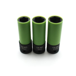 TEMO 3 pc Wheel Impact Socket 1/2" Drive 3.35 Inch Long: 17-19-21