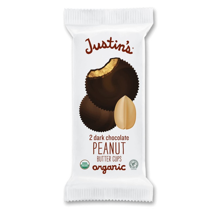 Justins, Peanut Butter Cups Dark Chocolate Box Organic, 1.4 Ounce,