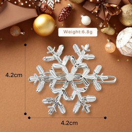 AOVNA 2pcs Snowflake Hair Clips Shiny Alloy Hairpins Silver Crystal Hair Barrettes Xmas Hair Accessories for Dating Wedding Daily Life