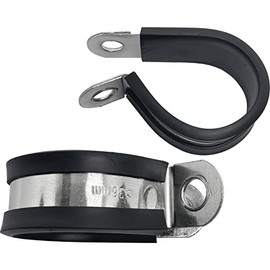 Lumonic 10 x 36 mm pipe clamps with rubber insert, stainless steel V2A, cable clamps for screwing, hose clamp 36 mm, pipe clamps, mounting clamp 3