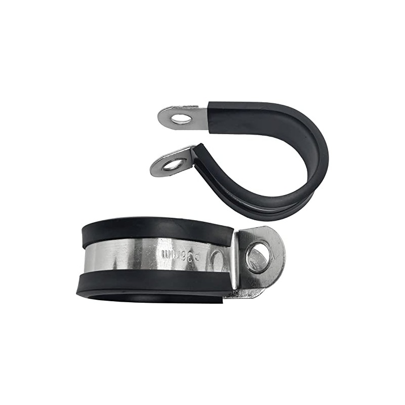 Lumonic 10 x 36 mm pipe clamps with rubber insert,