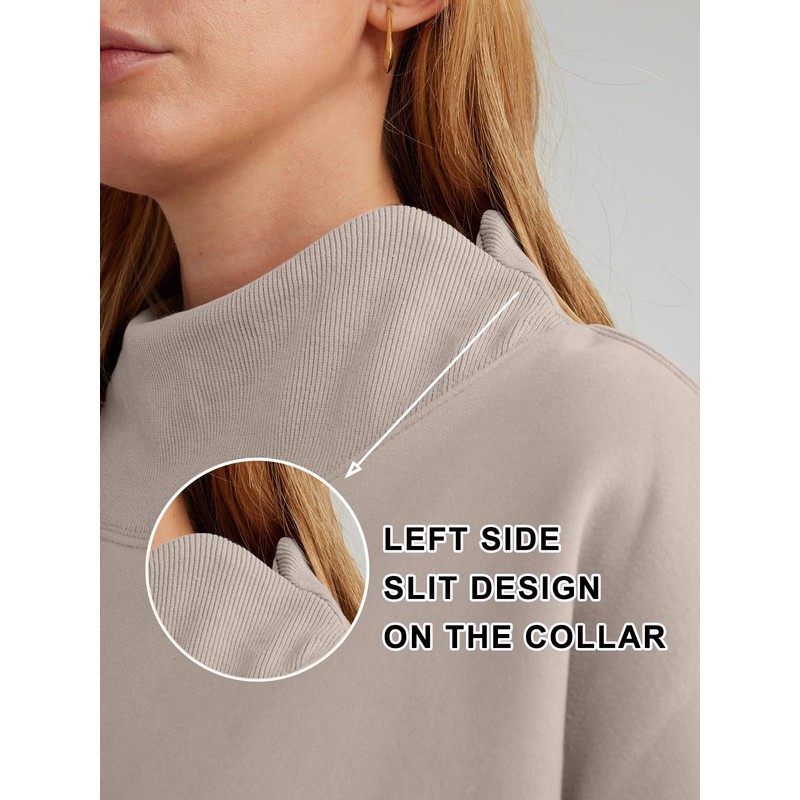 Trendy Queen Womens Oversized Sweatshirts Turtleneck Pullover Long Sleeve Hoodies
