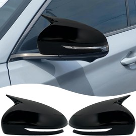 MUXEE Side Mirror Cover,for Genesis G70 2018 2019 2020 2021 2022 2023 2024 2025，Turn Signal housing Cover Sets car Accessories -Bright Black（with Turn Signal Cutout）