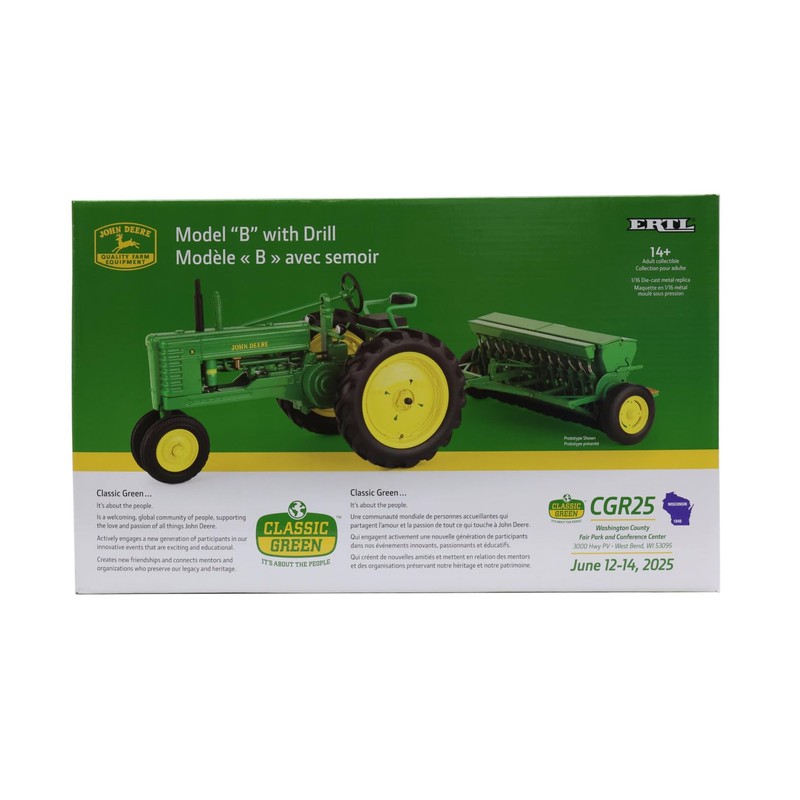 John Deere 1/16 Model B with Van-Brunt Grain Drill Toy