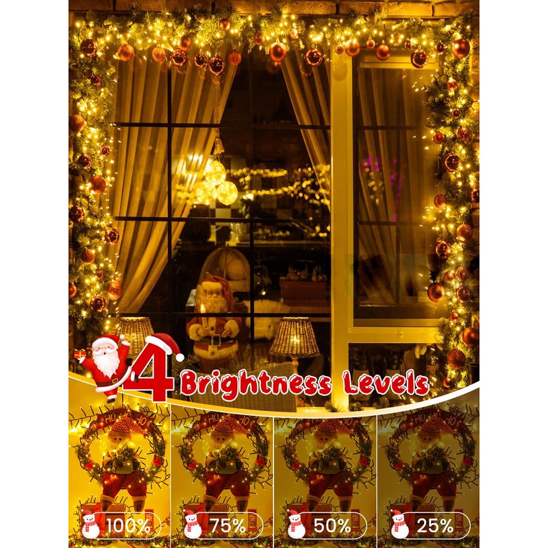 75FT 1500 LED Christmas Cluster Lights, Firecracker String Lights with