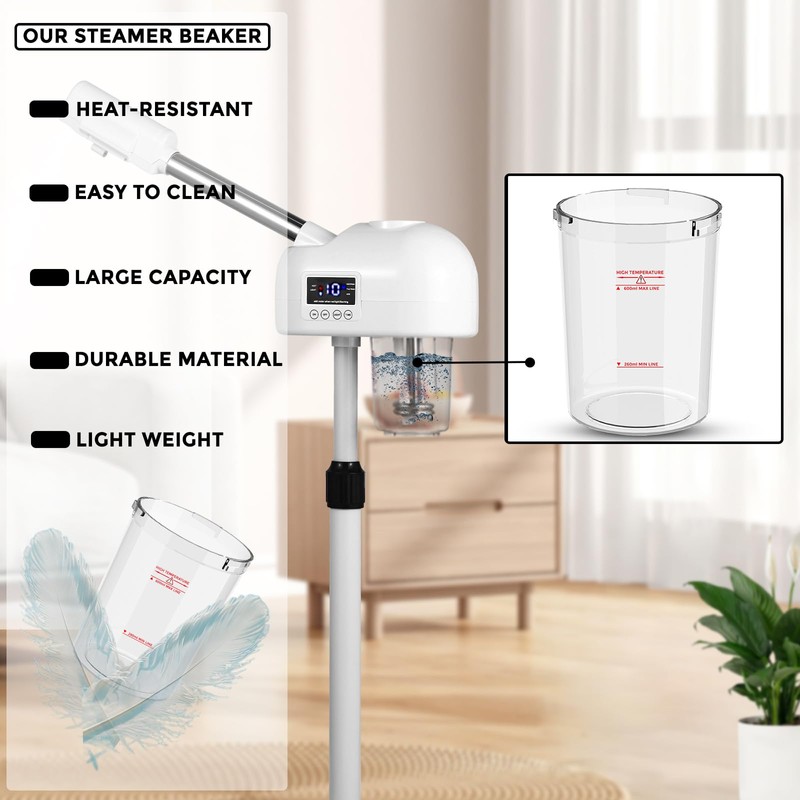 Water Jar for Facial Steamer Professional, Large Capacity Plastic Water