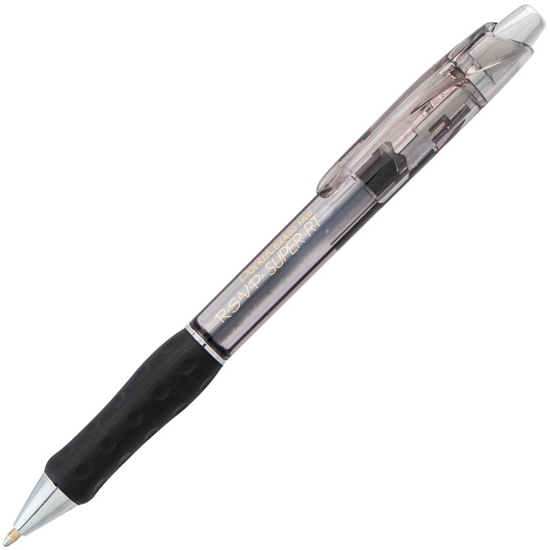 Pentel RSVP Super RT Ballpoint Pen, (1.0mm) Medium Line, Black