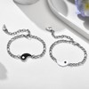 Yin Yang Bracelets for 2 Matching Adjustable Promise Love Heart
