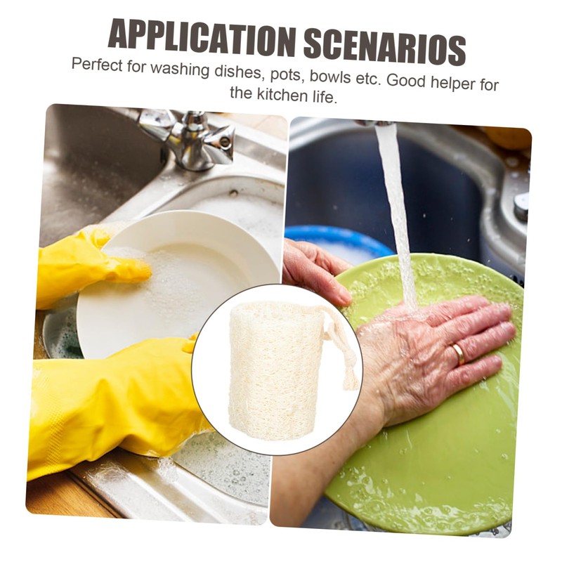 Minkissy 2sets Multipurpose Cleaning Tool Loofah Sponge Block for Kitchen