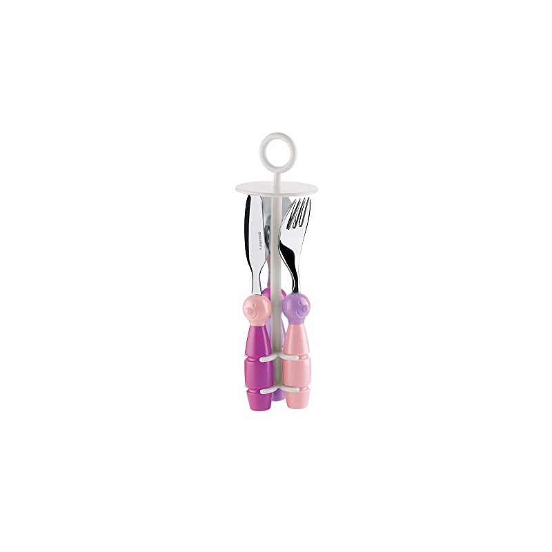 Guzzini Billo Small 3-Piece Cutlery Set, Pink/ Purple