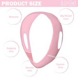 1 Pcs Doppelkinn Entferner,Doppelkinn Loswerden,Chin Strap,V Maske Lifting Gesicht,V Line Lifting Mask,Atmungsaktive V-Förmige Gesichtsbandage,Für Straffende Gesichtskontur