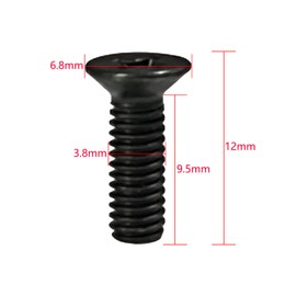 Motorcycle Master Cylinder Front Brake Reservoir Cover Cap Screws Replacement M4x0.7x12mm Black 6-Pack