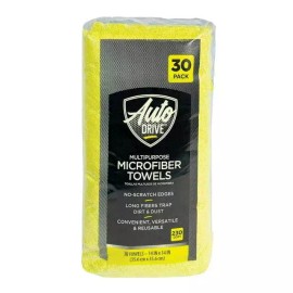 Auto Drive Multi-Purpose Microfiber Towel, Cleaning, 30 Pack