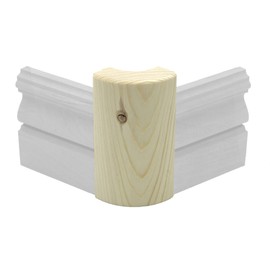 Pine Outside Radius Corner Base Block Bullnose, 3/4" x 2 1/4" x 4" Clear Pine & Knotty Pine - Fits 3/4" Radius, Trim Molding