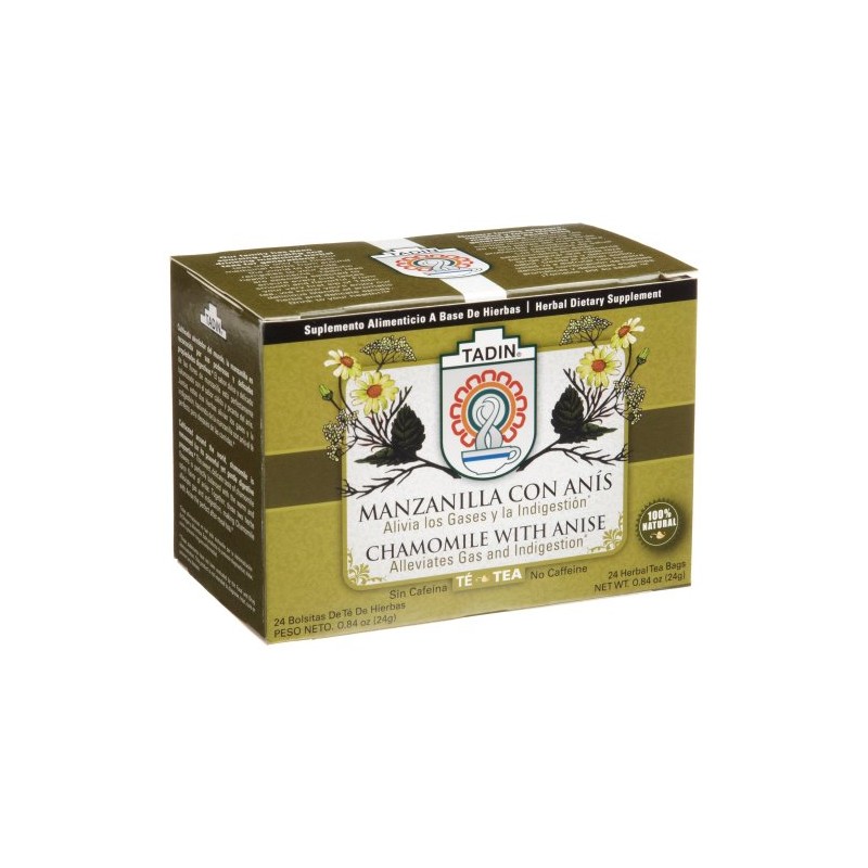 Tadin Tea, Manzanilla/Anis (Chamomile with Anisse) Tea, 24-Count Tea Bags