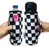 Drink Handler Neoprene Bottle Sleeve - 16oz & 24oz Insulated Bottle Holder for Walking, Running, Cycling - Water Resistant Checkerboard