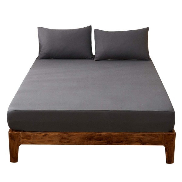 MISOLER Fitted Sheet, Bed Cover, All Seasons, Gusset Part Approx.