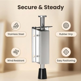 Kickdown Foot-Operated Door Stopprer, Stainless Steel