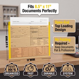 Glenmal 100 Pack Body Shop Deal Jackets 12" x 9-3/8" with 1/2" Expansion Tab Vehicle Dealer Jacket Envelopes Yellow Border Kraft Car File Folder Document for Service Repair Dealership Supplies
