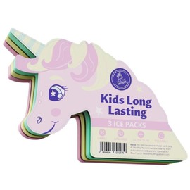 Healthy Packers® Slim Reusable Ice Packs for Lunch Boxes Kids and Adults | Long‑Lasting Thin Freezer Packs for Coolers, Bento Boxes, Lunch Bags, Travel, School Meals, and Meal Prep (3-Pack | Unicorn)