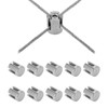 10Pcs Cross Cable Clamps 316 Stainless Steel Railing Wire Rope