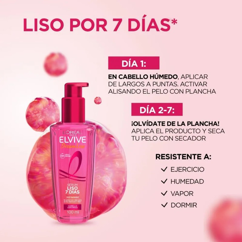 Serum Dream Liso L'oréal Paris Elvive Cabello Con Frizz, 2pz