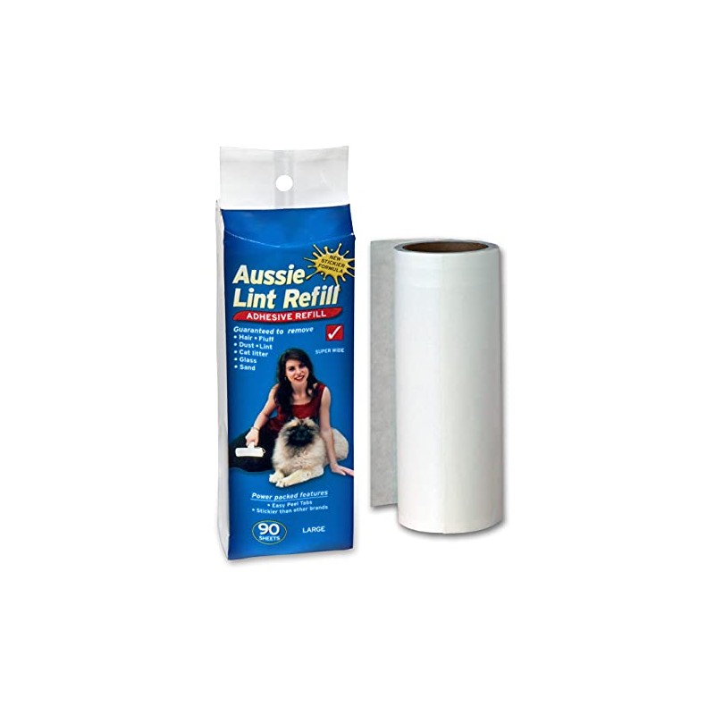 Aussie Lint Roller Refill, Large | Pet Hair Remover, White