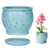 Orchid Pot 6.3 Inch, Orchid Pots with Holes & Saucer,
