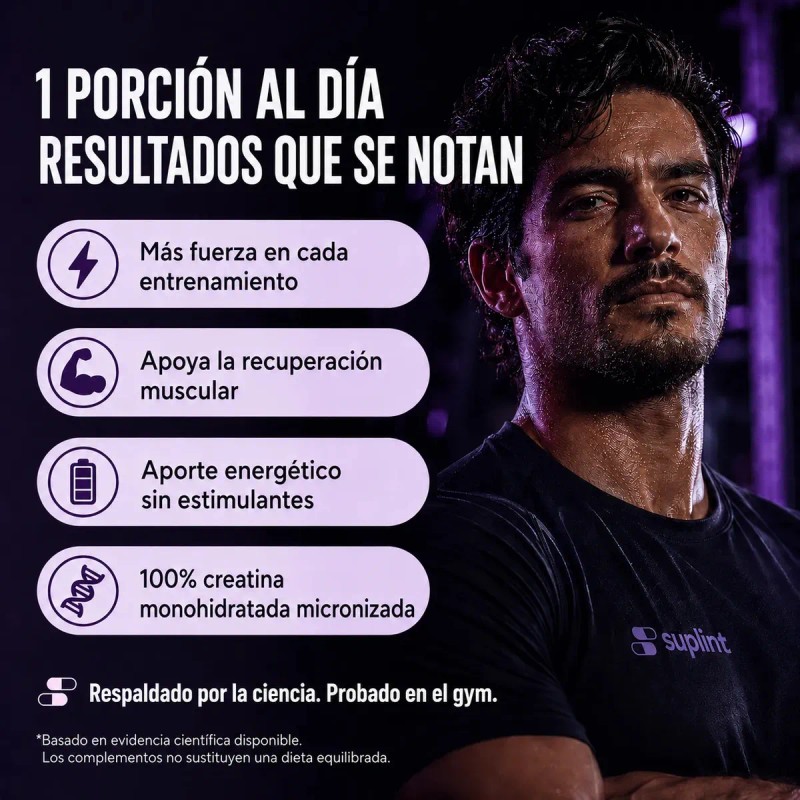 Creatina Monohidratada Suplint 500 Polvo Ultrafino Fuerza Resistencia