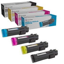 LD Compatible Toner Cartridge Replacement for Dell Laser H625 & H825 (Black, Cyan, Magenta, Yellow, 4-Pack)