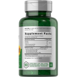 Horbaach Sunflower Lecithin 2400Mg, 60 Softgel Capsules, Naturally Phospholipids