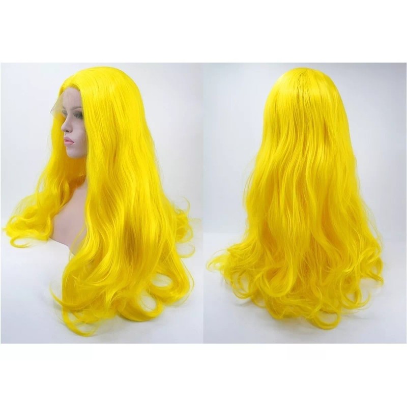 Vocoste Peluca Rizada Naturales Larga De Niña 24'' Amarillo