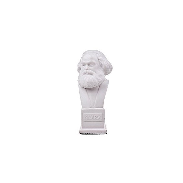 German Philosopher Socialist Karl Marx Marble Bust Statue Sculpture white 12 cm