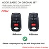 Hontumax Premium Leather 6-Button Key Fob Cover Case for Toyota